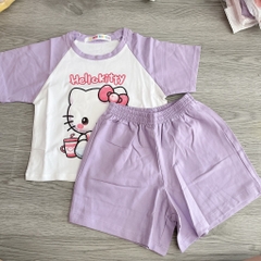 G549-Bộ cotton ráp lăng Kitty tím (09.18.340)