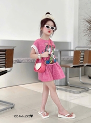 G504-Bộ cotton QC cô bé tay ren (18.32.376)