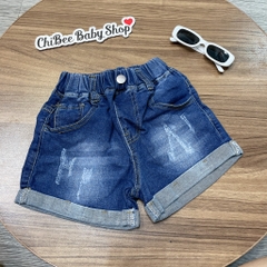 Q316-Quần đùi jean gái xanh rách (12.18kg)