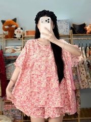 N073-Pijama Đùi Tole Lanh Thái (45-65kg)