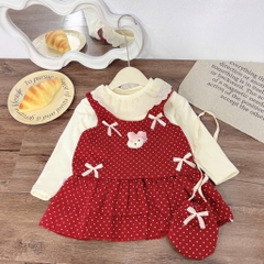 V283-Set váy thỏ chấm bi (09.16.570)