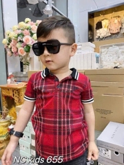 T266-Set jean áo polo caro đỏ 10S1-10