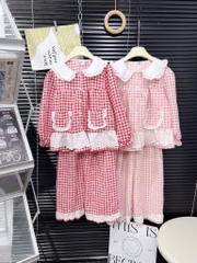 G751-Bộ pijama caro ren tiểu thư (22.35kg)