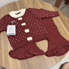 BD163-Set len chấm bi đỏ quần loe (04.08kg)