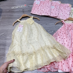 V455-Váy đũi tơ cổ yếm trái tim (15.20kg)