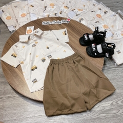 T765-Bộ sơ mi xe múc quần nâu (11.30kg)