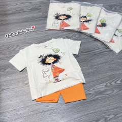 G898-Bộ cộc cotton bé q ngố cam (08.18kg)