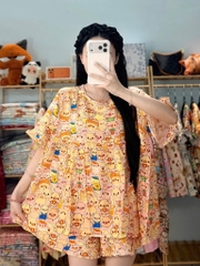 N073-Pijama Đùi Tole Lanh Thái (45-65kg)