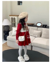 V037-Váy tăm nhung thêu thỏ