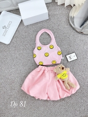 G155-Set áo yếm mặt cười quần bí gấu (9-28kg)