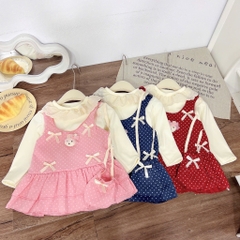 V283-Set váy thỏ chấm bi (09.16.570)