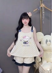 N069-Pijama 40-60kg 2 Dây Chấm Bi Đũi Mây