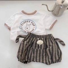 T725-Bộ cún cotton xước quần kẻ (06.16kg)