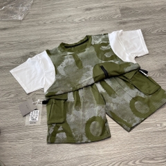 T170-Bộ cotton QC loang xanh rêu