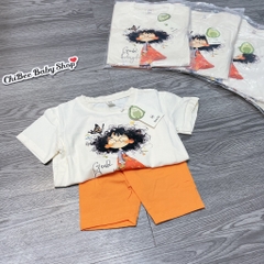 G898-Bộ cộc cotton bé q ngố cam (08.18kg)