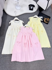 V392-Váy đũi babydoll nơ kèm túi (22.35kg)