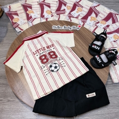 T758-Bộ polo cotton chữ N kẻ đỏ (11.30kg)