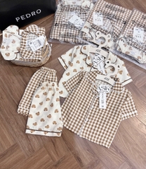B371-Set pijama đũi tone nâu (08.24.125)