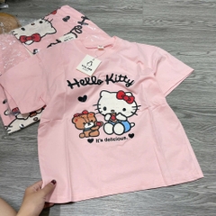 A436-Áo UA cotton Kitty hồng Cồ (40.55kg)