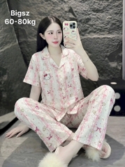 N037-Pijama Bigsize CD Cổ Lá Đũi Mây