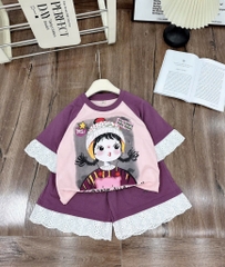 G508-Bộ cotton QC bé tóc tím (18.30.270)