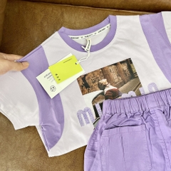 G184-Set áo miu miu tím chân váy kaki (21-42kg)