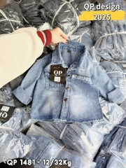 K171-Áo khoác jean xanh túi Wear