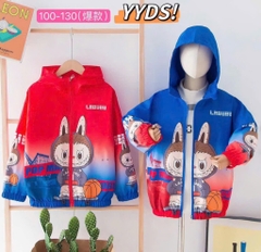 K056-Áo khoác gió QC 2 lớp Labubu nhí