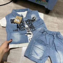 T721-Set 3ct gile jean xanh chữ đen (09.26kg)