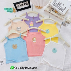 A182-Áo 2 dây thun lạnh bé gái