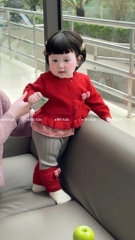 BD160-Set áo len đỏ quần ôm xám (06.14kg)