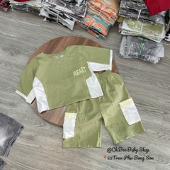 T407-Bộ cotton cộc tay xanh Hear cồ (31.42.280)