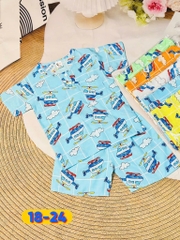 B526-Bộ lanh cộc tay bé trai S18/24 (15.18kg)