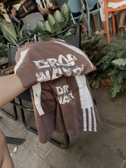 T414-Bộ cotton DA chữ phối nâu (22.32.480)