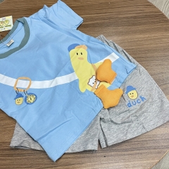 T419-Bộ cotton chân thú xanh (08.17.143)