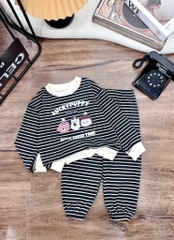 T475-Bộ zip dài kẻ cún Puppy (08.16.251)