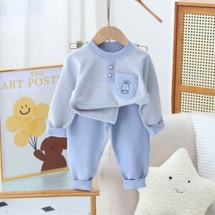 B453-Bộ nỉ kẻ nhung có túi QC (07.30kg)