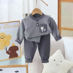 B453-Bộ nỉ kẻ nhung có túi QC (07.30kg)