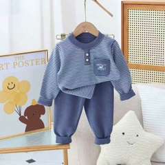 B453-Bộ nỉ kẻ nhung có túi QC (07.30kg)