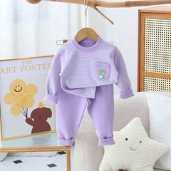 B453-Bộ nỉ kẻ nhung có túi QC (07.30kg)