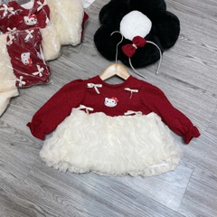 BD126-Váy đỏ sóng kem bé sơ sinh (05.12.370)
