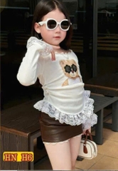 G699-Set áo gấu trắng cv da nâu ôm (07.24kg)