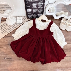 V299-Set tiểu thư váy nhung bí phồng (12.35kg)