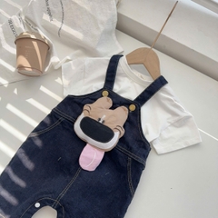 BD135-Set áo trắng quần yếm jean cún (05.15kg)