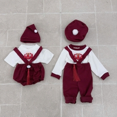 BD138-Set áo lân quần dây đỏ kèm mũ (03.12kg)