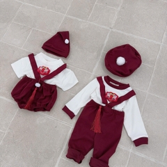 BD138-Set áo lân quần dây đỏ kèm mũ (03.12kg)