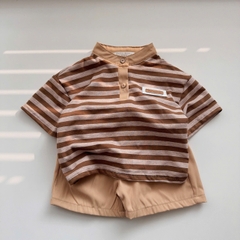 T552-Áo cổ trụ kẻ nơ quần 2da (08.17kg)