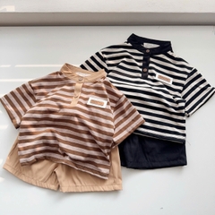 T552-Áo cổ trụ kẻ nơ quần 2da (08.17kg)