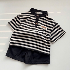 T552-Áo cổ trụ kẻ nơ quần 2da (08.17kg)