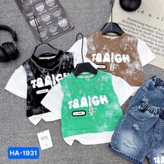 T555-Set áo nâu loang xích q jean rách (09.26kg)